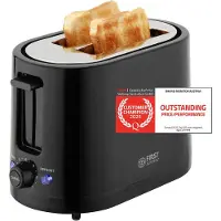 TZS First Austria Toaster, schwarz, 7 Stufen, Warmhalte- und Auftaufunktion, inkl. Krümelschale