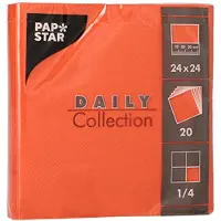 Papstar Servietten 1/4-Falz, 24x24 cm nektarine, "DAILY Collection" | Folie (20 Stück)
