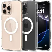 Spigen Ultra Hybrid MagFit Hülle für iPhone 16 Pro Max [MagSafe-kompatibel] [Sturzschutz nach Militärstandard] - Transparent Weiß