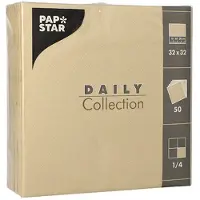 Papstar 70 Servietten `DAILY Collection` 1/4-Falz 32 cm x 32 cm sand