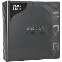 Papstar Servietten "DAILY Collection" 1/4-Falz 32 cm x 32 cm schwarz, 14 x 50 Stück 700 Stück