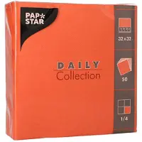 Papstar 700 Servietten `DAILY Collection` 1/4-Falz 32 cm x 32 cm nektarine