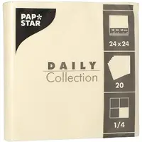 Papstar Servietten 1/4-Falz, 24x24 cm champagner, "DAILY Collection" | Folie (20 Stück)