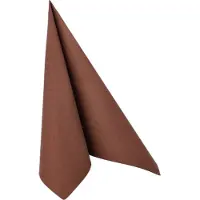 Papstar Servietten Royal Collection, 5 x 50 Stück, 1/4-Falz, Stoffoptik, 400 x 400 mm, Papier, braun