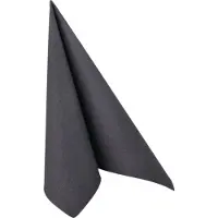 Papstar 50 Servietten "ROYAL Collection" 1/4-Falz 40 x 40 cm schwarz