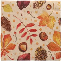 Papstar 20 Servietten, 33 cm x 33 cm 3-lagig 1/4-Falz natur