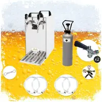 Ich-zapfe Komplett Set - Zapfanlage, Bierzapfanlage - Kontakt 40 2-leitig Trockenkühler, Durchlaufkühler 50 Liter/h, Green Line, Flach,Kombi