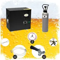 Ich-zapfe Komplett Set Zapfanlage, Bierzapfanlage AS-40, 2-leitig, Durchlaufkühler, Nasskühler - Untertheke, Green Line, Zapfkopf:Kombi,Zapfkopf 2:Flach