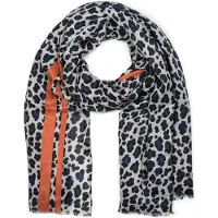StyleBREAKER Schal "Weicher Schal mit Leoparden Print und Streifen" 1 Stk.