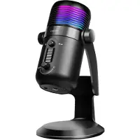 Logilink Mikrofon, cardioid, NRC, 192 kHz@24 bit, RGB-Licht, Streaming, Podcast, Studio, Schwarz