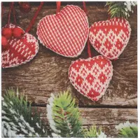 Papstar Servietten, 3-lagig 1/4-Falz 33 cm x 33 cm "Mes Coeurs" 300 Stück