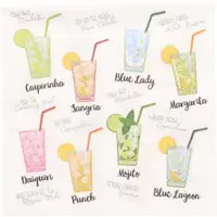 Papstar 280 Servietten, 3-lagig 1/4-Falz 25 cm x 25 cm Cocktail