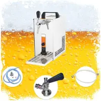 Ich-zapfe Komplett Set - Zapfanlage, Bierzapfanlage, Bierzapfen PYGMY 20/K mit Membranpumpe, 1-leitig Trockenkühlgerät aus Edelstahl, 25 Liter/h, Green Line, Zapfkopf:5 Liter Adapter