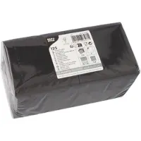 Papstar 2000 Servietten, 2-lagig "PUNTO" 1/4-Falz 20 cm x 20 cm schwarz mikrogeprägt