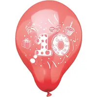 Papstar 72 Zahlenluftballons Ø 25 cm farbig sortiert 10