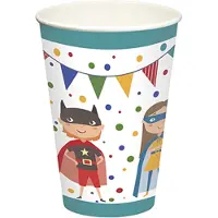 Papstar Trinkbecher, Pappe 0,2 l Ø 7 cm, 9,7 cm "Superhero" 140 Stück