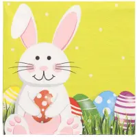 Papstar 300 Servietten, 3-lagig 1/4-Falz 33 cm x 33 cm "Easter Bunny" (37001, 15x20 Stück)