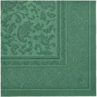 Papstar 8 X 20 Servietten "ROYAL Collection" 1/4-Falz 40 cm x 40 cm dunkelgrün "Ornaments"