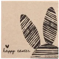 Papstar Servietten, 3-lagig 1/4-Falz 25 cm x 25 cm natur "Bunny" aus recyceltem Papier 280 Stück