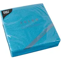 Papstar 30 Servietten, 2-lagig "PUNTO" 1/4-Falz 38 cm x 38 cm Türkis