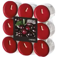 Gala Duftteelichter, Kirsche, Ø 37,5 mm · 16,6 mm, "Flavour", 10 x 18 Stück
