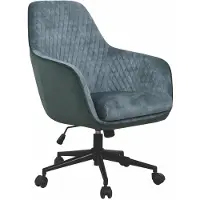 Novel Drehstuhl DANNY Stoff-Bezug grün-blau mit Rollen, 63 cm breit, 98 cm hoch, bis 140 kg