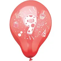 Papstar 72 Zahlenluftballons Ø 25 cm farbig sortiert 9
