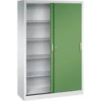 C+P Schiebetürenschrank Acurado-2000 | HxBxT 195x120x40cm | Lichtgrau/Resedagrün von PROREGAL