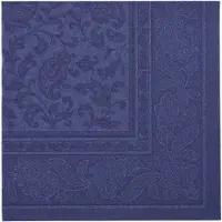 Papstar Servietten "ROYAL Collection" 1/4-Falz 40 cm x 40 cm dunkelblau "Ornaments", 8 x 20 Stück 160 Stück