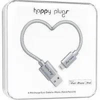 Happy Plugs 9931, 2 m, Lightning, USB A, Grau, Gerade, Gerade