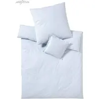 Elegante Perkal-Bettwäsche-Garnitur Classico Farbe hellblau Größe 155x220 cm + 40x80