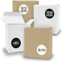 Itenga Adventskalender zum Füllen 24x Quader gemischt WEISS BRAUN + Sticker V09 Z23