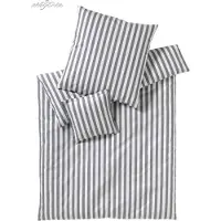 Elegante Perkal-Bettwäsche-Garnitur Lido Farbe silber Größe 135x200cm + 40x80