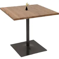 MCW Bistrotisch MCW-H10, Bartisch Thekentisch, Industrial Gastronomie Ulme Holz MVG- 75x80x80cm hellbraun