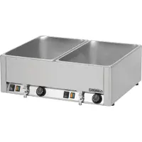 Casselin Doppel-Bain-Marie aus Edelstahl mit oder ohne Ablassventile 3000 Watt, Ausführung:mit Ablassventilen