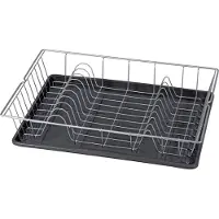 Tomado COLONIA, Abtropfer, Stand, Tisch, Geschirrspülmittel, Trinkbehälter, Schwarz, Edelstahl, 480 mm