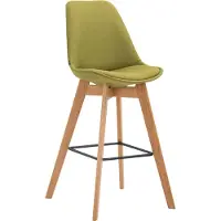 DELUKE Barhocker GIKAR - Stoff Grün 48x56x112 cm | Barstuhl Mit Lehne Tresenhocker Tresenstuhl Kneipenhocker Kneipenstuhl