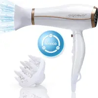 Aigostar 320000QUN/32QUN Haartrockner, 2200 Watt, Ionen-Technologie, 3 Heiz-/2 Gebläsestufen, KÃ1/4hlstufe, Diffusor-Aufsatz