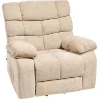 Beliani Sessel Beige Stoff Elektrisch Verstellbar mit Armlehnen Fußablage Relaxfunktion Modern Bequem Relaxsessel Fernsehsessel Wohnzimmer