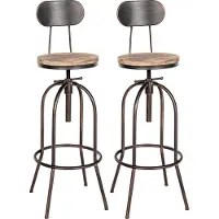 DELUKE 2er Set Barhocker HELON - Metall Bronze 49.5x49.5x101.5 cm | Barstuhl Mit Lehne Tresenhocker Tresenstuhl Kneipenhocker Kneipenstuhl