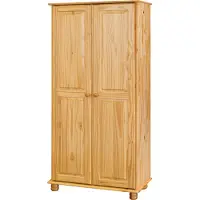 SIT Möbel Kleiderschrank mit 2 Türen | Kiefer-Holz massiv | natur | B 82 x T 52 x H 170 cm | 19000-68 | Serie SCHRANK
