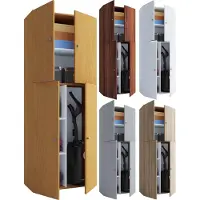 VCM Holz Besenschrank | 6 Fächer | Haushaltsschrank | Maße: B. 70 x H. 184 x T. 40 cm | 4 Drehtüren - Lona