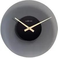 Nextime Leise Wanduhr Glas Ø 40 cm braun matt – rundes Schwimmer-Design