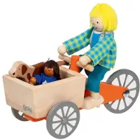 Goki Lastenfahrrad mit 2 Biegepuppen und Hund