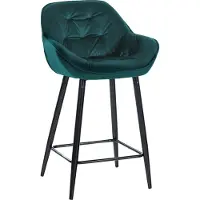 CLP Barhocker Gibson Samt, Sitzhöhe 76 cm | Farbe dunkelgrün