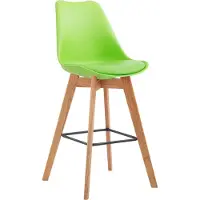 DELUKE 2er Set Barhocker GIKAR - Kunststoff Grün 48x56x112 cm | Barstuhl Mit Lehne Tresenhocker Tresenstuhl Kneipenhocker Kneipenstuhl