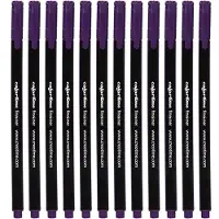 Colortime Stylos Fineliner - - Violett - 12 Stück - Dicke 0,6-0,7 mm - Wasserbasierte Tinte