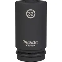 Makita E-22383, Steckschlüsselbuchse, Schwarz, 1 Kopf/Köpfe, 3/8", Metrisch, 32 mm