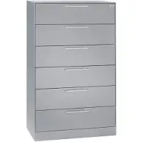 CP C 3000 Asisto Karteischrank silber 6 Schubladen 80,0 x 43,5 x 131,0 cm