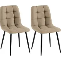 CLP 2er Set Esszimmerstuhl Tilde gepolstert mit Rückenlehne bis 150 kg belastbar taupe Material Stoff
